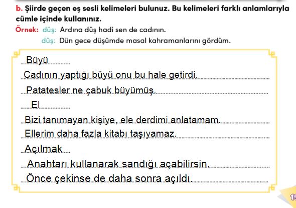 eş sesli kelimeler