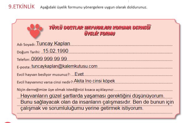 9. ETKİNLİK