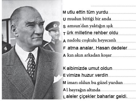 Mustafa Kemal akrostiş şiiri