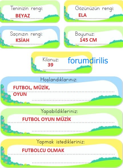 2. Sınıf MEB Hayat Bilgisi 16. Sayfa Cevapları