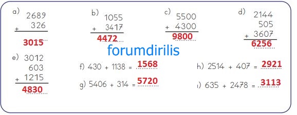 4. Sınıf Matematik Ders Kitabı 41. Sayfa Cevapları MEB Yayınları