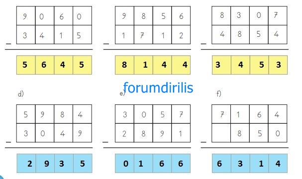 4. Sınıf Matematik Ders Kitabı 43. Sayfa Cevapları MEB Yayınları