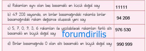 4. Sınıf Matematik Ders Kitabı 47. Sayfa Cevapları MEB Yayınları