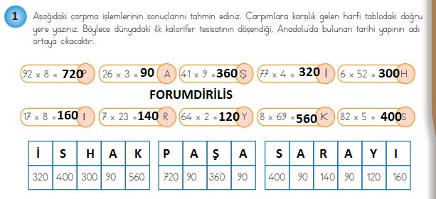 4. Sınıf Matematik Ders Kitabı 93. Sayfa Cevapları MEB Yayınları