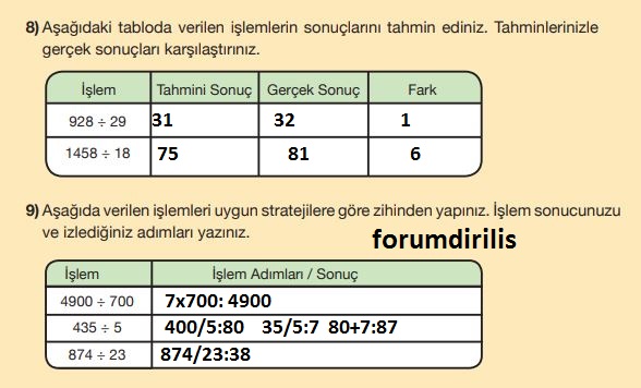 5. Sınıf Matematik Ders Kitabı 71. Sayfa Cevapları