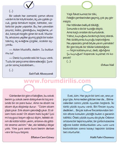 6. Sınıf Türkçe Ders Kitabı Ekoyay Yayınları 88. Sayfa Cevapları