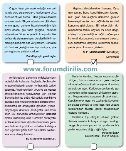 7. Sınıf Türkçe Ders Kitabı Özgün Yayınları 91. Sayfa Cevapları