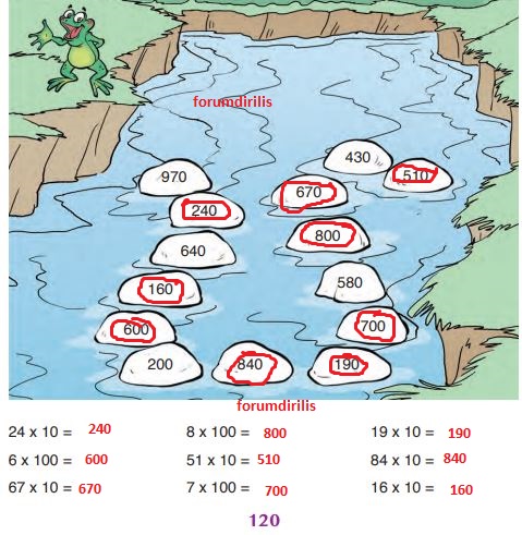 3. Sınıf Matematik Ders Kitabı 120. Sayfa Cevapları