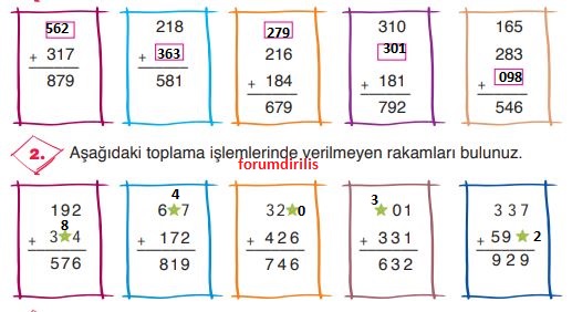 3. Sınıf Matematik Ders Kitabı 72. Sayfa Cevapları