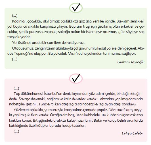 6. Sınıf Türkçe Ders Kitabı Ekoyay Yayınları 263. Sayfa
