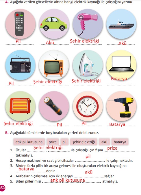 3.sınıf meb yayınları fen bilimleri 232.sayfa cevapları