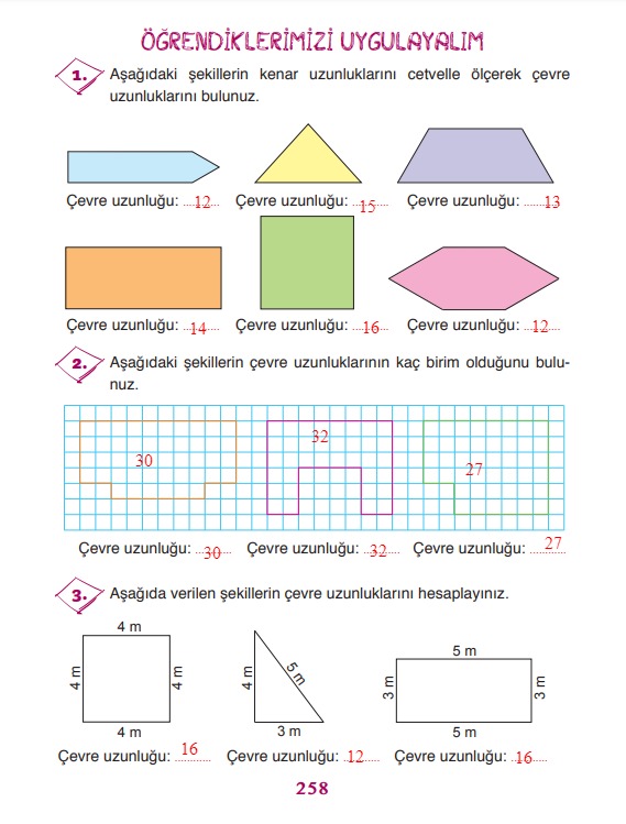 3.sınıf matematik ada yayıncılık sayfa 258 cevapları