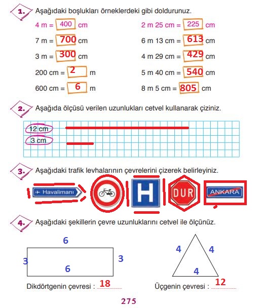 3.sınıf ada yayınları matematik 275.sayfa cevapları