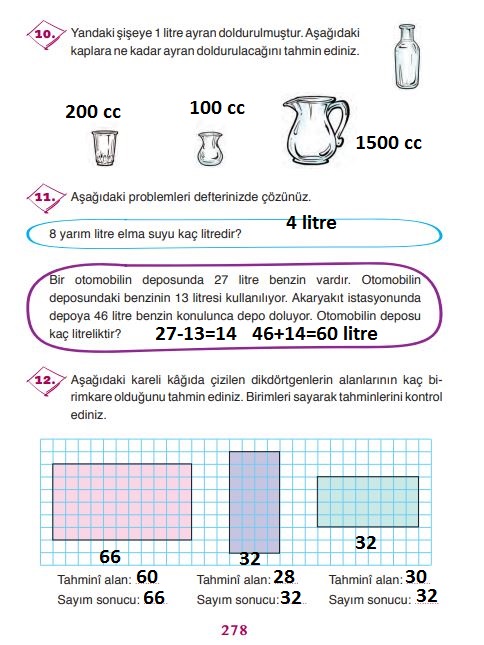 3.sınıf ada 278.sayfa matematik cevapları