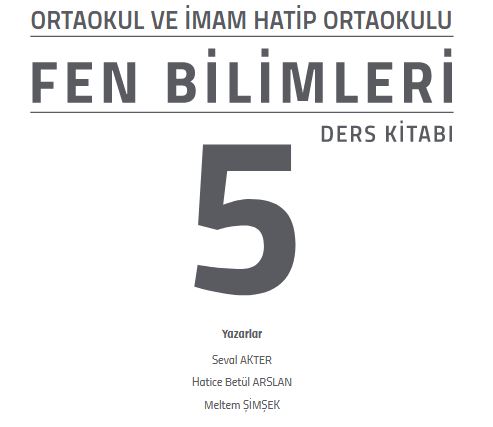 5. sınıf fen bilimleri kitabı