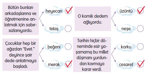 İfadelerin Belirttiği Duygu ve Düşünceler