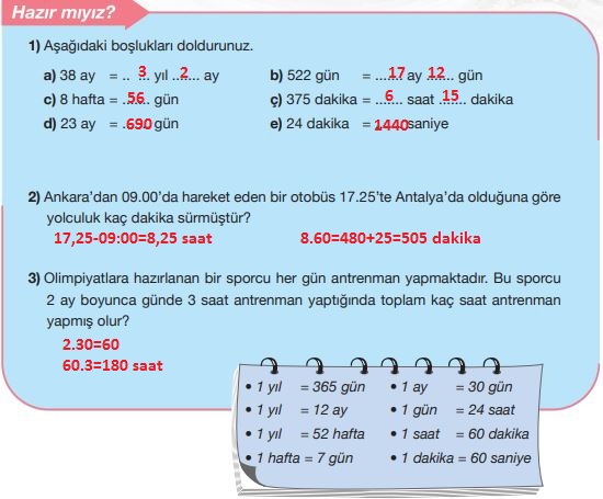 matematik zaman hesaplamaları