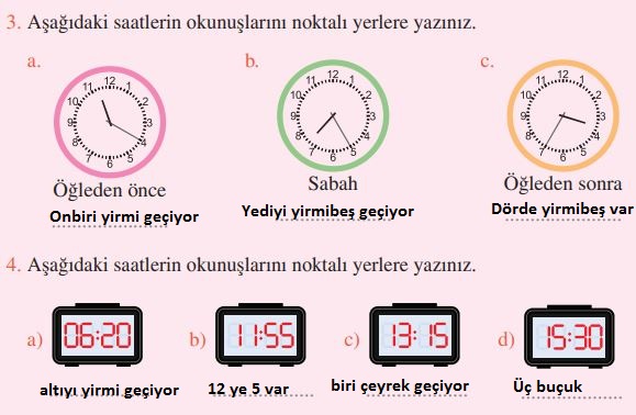 3. sınıf matematik saatler tuna yayınları