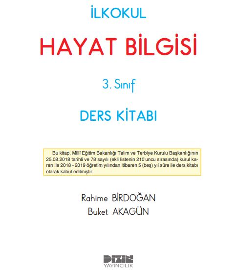 3. sınıf dizin yayınları hayat bilgisi ders kitabı