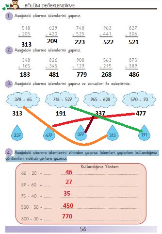 3. sınıf meb yayınları matematik kitabı 56. sayfa cevapları