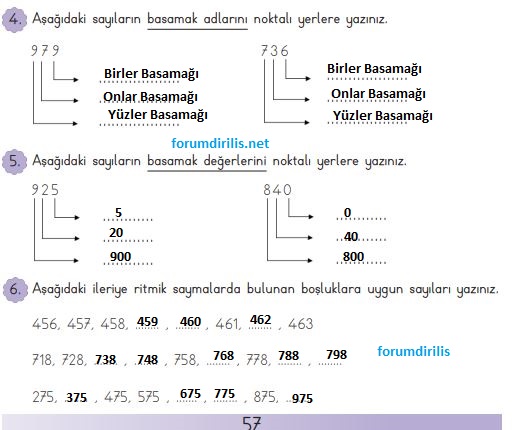 3. sınıf meb yayınları matematik ders kitabı sayfa 57 cevapları