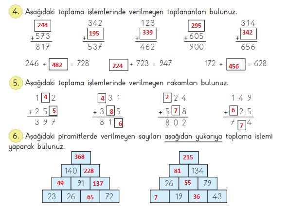 3. sınıf matematik ders kitabı sayfa 75 cevapları