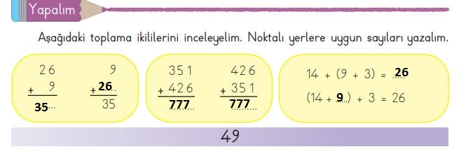 3. sınıf matematik 49. sayfa meb