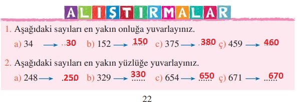 3. sınıf tuna matematik sayfa 22