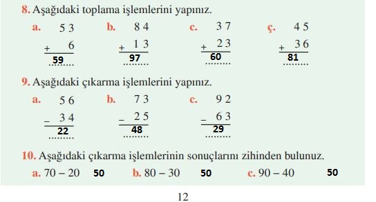 3. sınıf tuna yayınları matematik 12. sayfa