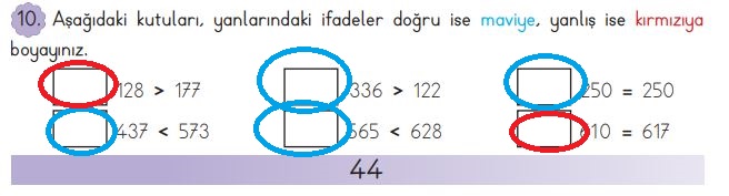 3. sınıf mat 44. sayfa 10. soru