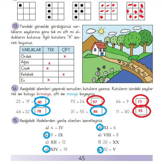 3. Sınıf Matematik 45. Sayfa Cevapları Meb Yayınları