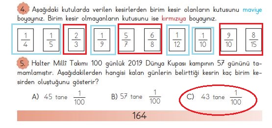 3. sınıf matematik sayfa 164 cevapları