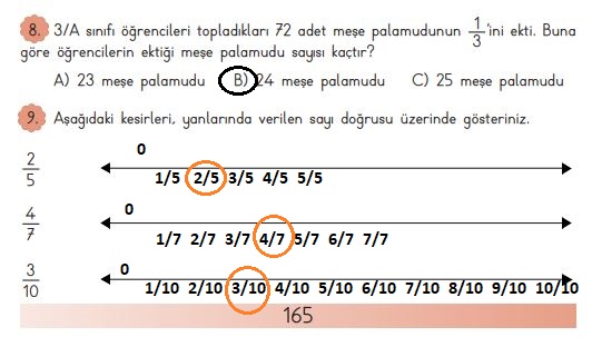 3. sınıf matematik sayfa 165