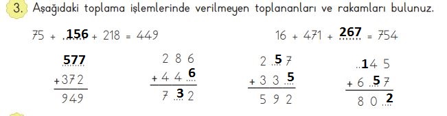 3. sınıf meb yayınları matematik ders kitabı 93. sayfa 3. soru cevabı