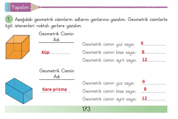 3. sınıf meb matematik sayfa 173 cevapları