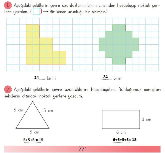 3. sınıf matematik 221. sayfa cevapları