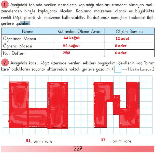 3. Sınıf Matematik 227. Sayfa Cevapları Meb Yayınları