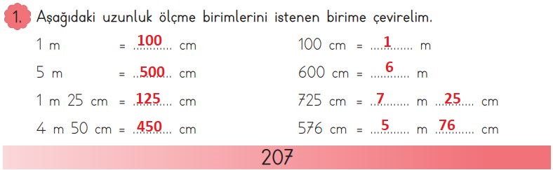 3. sınıf matematik sayfa 207 cevapları