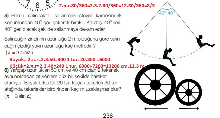 7. sınıf matematik 238. sayfa 5-6. soru cevapları