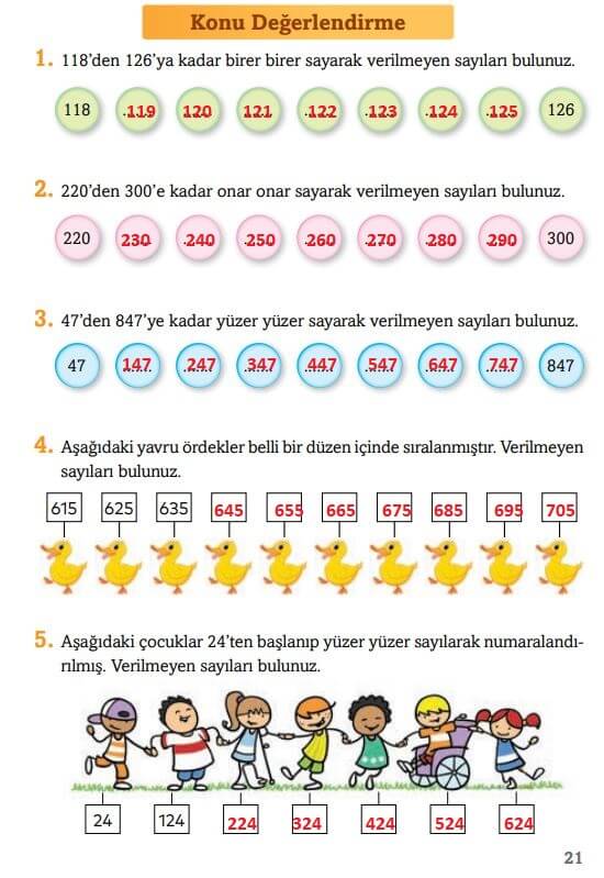 3. sınıf matematik sayfa 21 ekoyay