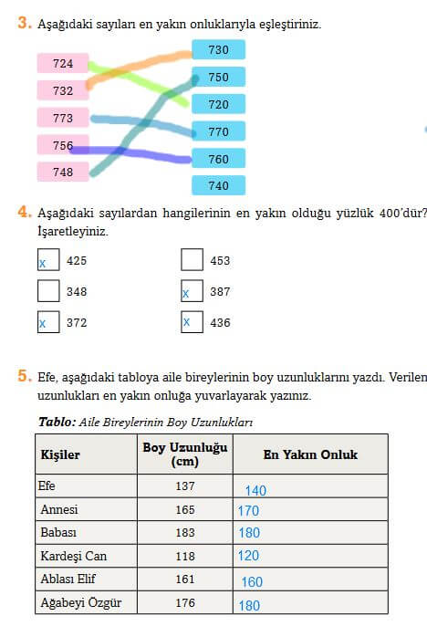 en yakın oluğa ve yüzlüğe yuvarlama soruları