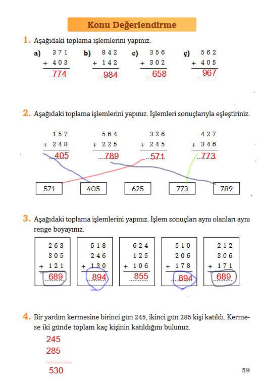 3. sınıf matematik toplama işlemi problemleri