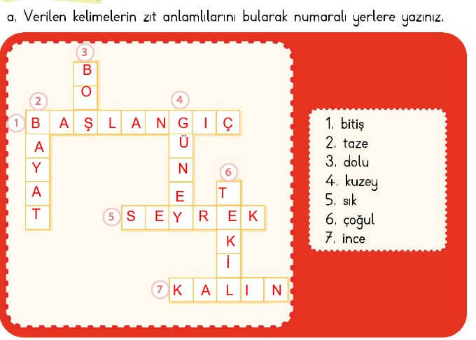 4. Sınıf Türkçe Ders Kitabı 21. Sayfa Cevapları Meb 