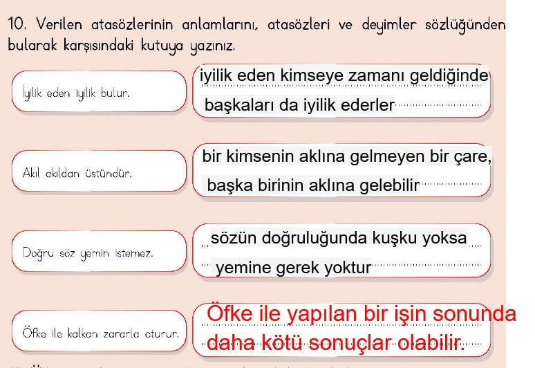 4. Sınıf Türkçe Ders Kitabı 75. Sayfa cevapları Meb 