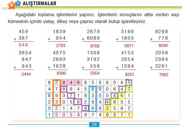 alıştırma ve bulmaca cevapları