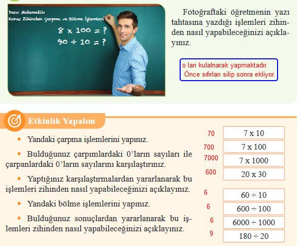 zihinden çarpma ve bölme