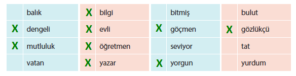 Türemiş Sözcükler Örnek