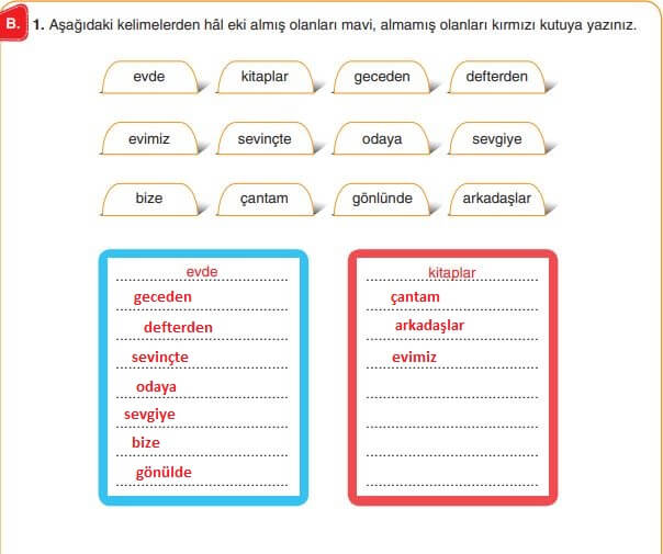 6. sınıf türkçe sayfa 33 hal ekleri anka yay.