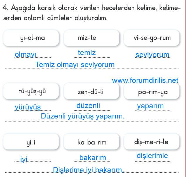 2. sınıf türkçe ders kitabı cevapları sayfa 160 MEB 