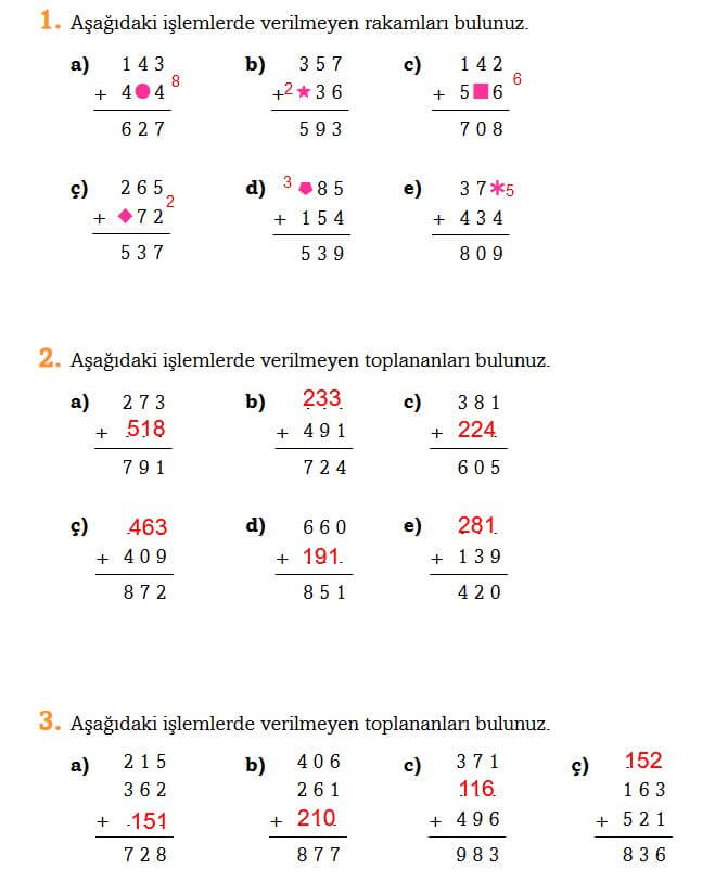 3. Sınıf Matematik Ders Kitabı Sayfa 80 Cevapları Ekoyay 